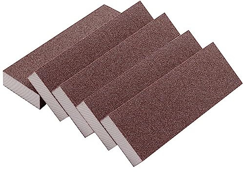 Extra Long Sanding Sponge Block 200 mm (2/5/10 Pieces), Grit 120-240, for Wood, Metal and Plastic (180 grit 5pcs)