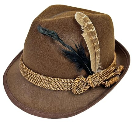 Generisch Herren Trachtenhut, Filzhut, Wanderhut Tiroler Art - Zum Förstern, Wandern & Oktoberfest Oktoberfest Outfit Damen Oktoberfest