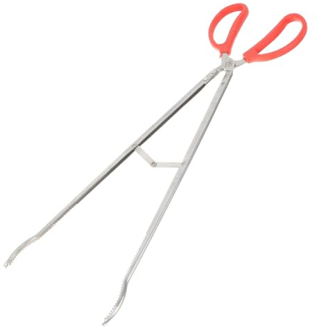 VALICLUD Pinzas Para Chimenea Multiusos 52 Cm Acero Inoxidable Mango Goma Antideslizante Para Camping y Barbacoas Al Aire Libre Herramienta Para Fuego y Recogida De Leña