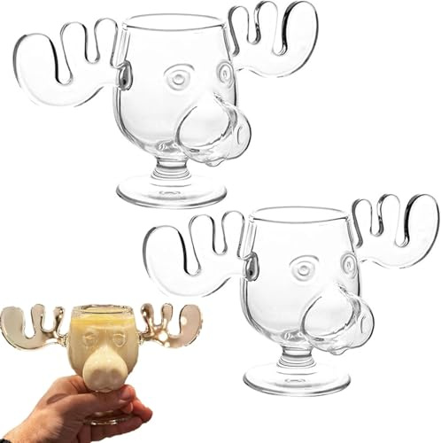 Weihnachtsgläser National Weihnachtsurlaub, Elch Gläser Weihnachtsglas, Elchgläser Christmas Vacation, Kreatives Elch-Schnapsglas Aus Glass, Weihnachtstasse, Moose Mug, Urlaubsgeschenke