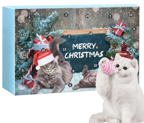 Kattadvent – 24 dagar kattungskalender, semesterleksaksset, festlig | interaktiv nedräkningsgåva till jul daglig festival glädje rolig zon god semester glädje paket område vinterland