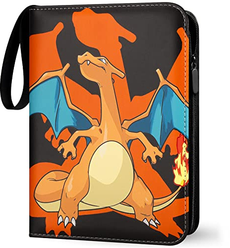 Herritozl Sammelalbum für Pokemon 400 Karten - 50 Seiten Sammelkartenalben | Album Passt 400 Karten 50 Abnehmbaren Hüllen, PU-Material mit wasserdichter Oberfläche, Album Heft binder für Pokemon Karten