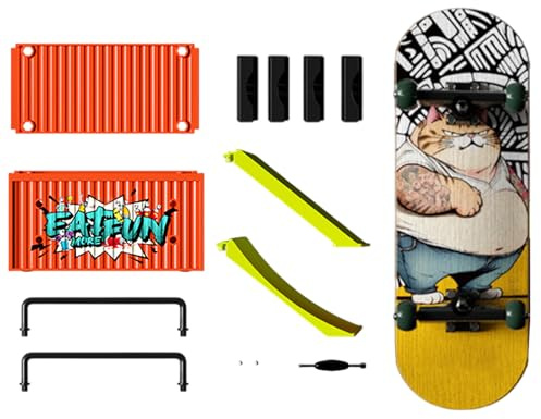 Generico Finger Skateboard – roliga fingrar skateboards ramp | Mini Skateboard Fingerboard – för barn och vuxna förbättringar av fingerfärdigheter och lekar hemma eller på kontoret