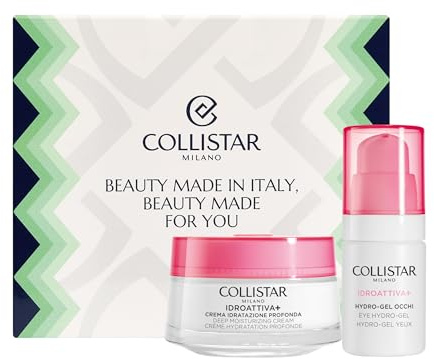 Collistar Cofanetto Regalo Donna Viso IDROATTIVA+, Crema Idratazione Profonda 50ml + Hydro-Gel Contorno Occhi 15ml, Idratazione fino a 100H, Anti-Inquinamento, 100% Vegan