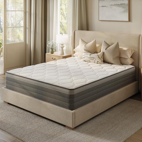 TXO Matelas 140x190 cm, épaisseur 25 cm, dureté Moelleux H2-H3, Ressorts ensachés + Mousse Haute densité, Doux et Confortable, Matelas 7 Zones Antistatique, certifié Oeko-TEX