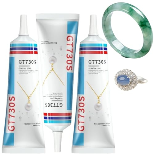 3 Stück 60ml Schmuckkleber,Schmucksteinkleber,Schmuckkleber Transparent,Schmuck Kleber,Schmucksteinkleber Zum Verkleben,für Reparatur von Schmuck und DIY
