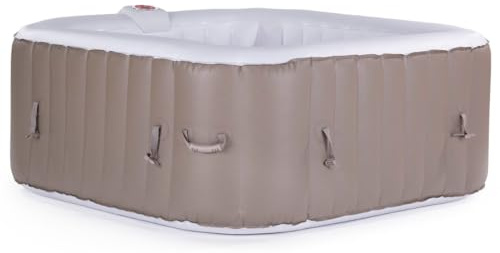 Habitat et Jardin Spa Gonflable MONAC en PVC - 6 Places - Taupe/Creme