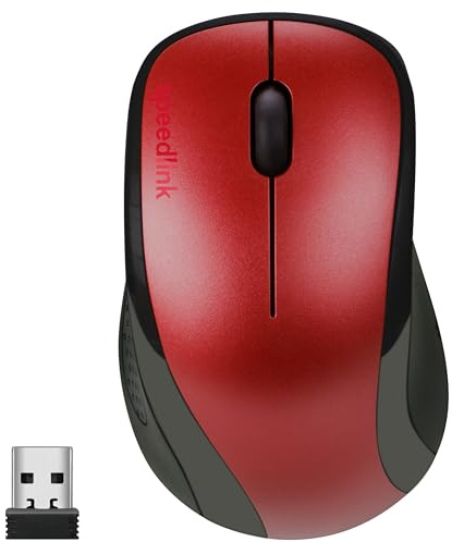 Speedlink KAPPA Mouse wireless - leichte USB Maus kabellos, 2.4G Empfänger | 1200dpi, mit 2.4GHz USB-Empfänger, Funkmaus ohne Kabel für PC, Laptop, Notebook und Computer, Büro, Office, rot