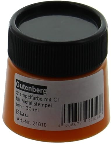 Gutenberg Stempelfarbe mit Öl 30ml blau