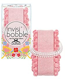 invisibobble Wrapstar Ami & Co Haarband I 2-in-1 Haarschleife Rosa mit Original Slim Haargummi für Mädchen & Damen I Limited Collection Flores & Bloom
