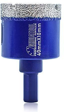 SHDIATOOL Diamond Drill Core Bits 40mm Triangle Shank Hole Saw for Porcelain Tile Marble Ceramic Granite