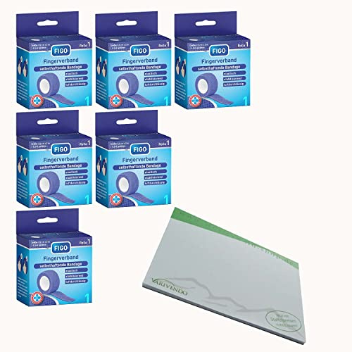 varivendo selbsthaftende Bandage 6er Set Figo Fingerverband 2,5cm x 4,5m