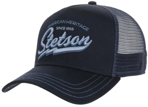 Stetson American Heritage Kids Keps Barn/Damer/Herrar - barnkeps basebollkeps trucker cap Snapback, med skärm, skärm Vår-sommar - One Size mörkblå