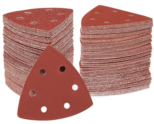 STEBRUAM 400Körnung Schleifpapier Klett Deltaschleifer für Dreieckschleifer | 70 Stück 93x93x93mm 6 Loch Schleifdreiecke Deltaschleifer Schleifblätter fur Detail Schleifer