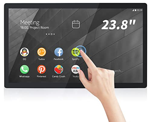 TouchWo 23.8 inch Android 11.0 Touchscreen Industrial PC, 16:9 FHD 1080P, WiFi and Built-in Speakers, RK3568 4GB RAM & 32GB ROM, Smart Board for Classroom, Meeting & Game