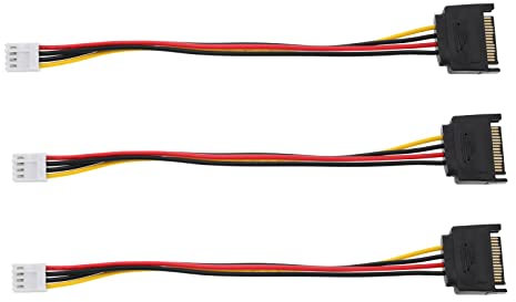 OTOTEC 3Pcs 4 Pin Floppy Drive to 15 Pin SATA Male Power Cable 4-pin Floppy Power Port to SATA 15pin Male Driver Power Wire Electrical Accessories 20cm