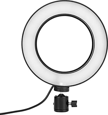 Tragbares Fotografie-Beleuchtungs-Kit, 6-Zoll Ringform Videolicht LED Videolampe 3 Farben Augenschutz-Licht Einstellbare Helligkeit Ringleuchte Licht Set für Podcast, Make-up, Innenbeleuchtung