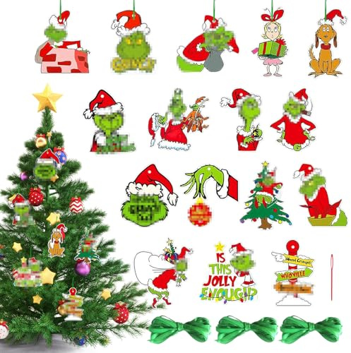 ARONRAVE Grin-ch Deko Weihnachtsdekorationen 32 Stück deko Weihnachtsschmuck Hängende Ornament hängende Ornament Weihnachtsschmuck für Weihnachtsbaum Dekorationen