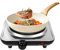 Uten Stainless Steel Single Hotplate - Portable Electric Hob with 5 Power Levels, Temperature Control & Overheating Protection - 1000W
