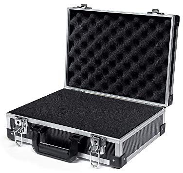 AxiGear 43,2 cm Aluminium-Hartschalenkoffer mit anpassbarem Schaumstoffeinsatz (40,6 x 27,9 x 12,7 cm Innen)