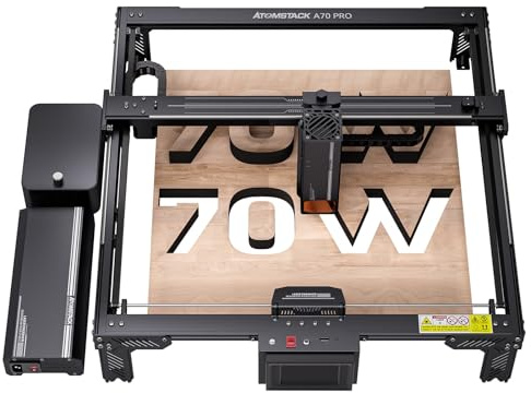 ATOMSTACK A70 Pro Laser Graviermaschine, Lasergravur Maschine mit 35W/70W zwei Arbeitsmodi, Laser Cutter mit F60 Air Assist Kit, Größerer Arbeitsbereich 400 * 500 mm