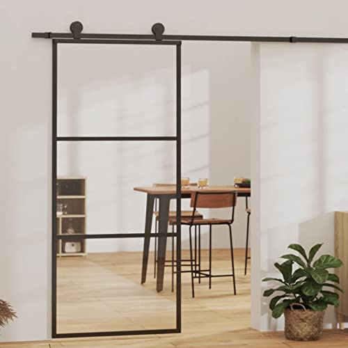 ARKEM Porte coulissante et quincaillerie Verre et Aluminium 90x205 cm,Abris De Jardin,Abri De Stockage pour Jardin,Abri D'Outils De Jardin684