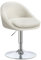 VASAGLE Stuhl verstellbar, Schminkstuhl, Bürostuhl, drehbar, Barhocker mit Rückenlehne und Sockel, Stahl, für Theke, Büro, Schminktisch, Esszimmer, cremeweiß LJB100W01