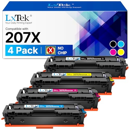 LxTek 207X 207A Multipack Toner Kompatibel für HP 207X 207A für Hp Color Laserjet Pro MFP M283FDW Toner Schwarz Für HP Color Laserjet Pro M255DW Toner M282NW MFP M283FDN W2211X Toner, NO Chip (4 Pack)