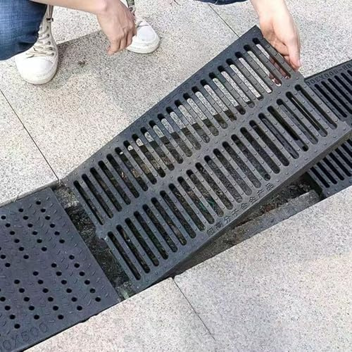 Entwässerungsrinne Abflussgitter Für Den Außenbereich Für Graben-U-Kanalsysteme, Oberseite, Kunststoff-Abflussabdeckung Und Auffahrts-Drainageplatten/-brett Für Hof- Und Gartenauffahrten Aus Beton(50c