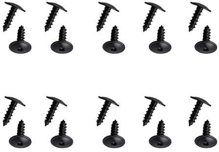 NIYATA J34 - Lote de 20 tornillos de madera, tornillos de fijación para coche, tornillos autorroscantes de cabeza redonda y plana, acero al carbono e inoxidable, varios tornillos para madera y