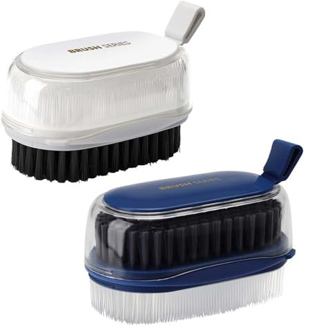 Realand 2Pcs Vegetable Brush with Soft & Hard Bristle, Potato Scrubber Veggie Wash Brush with Good Grip for Mushroom Potato Fruit Produce Food Cleaning Brush