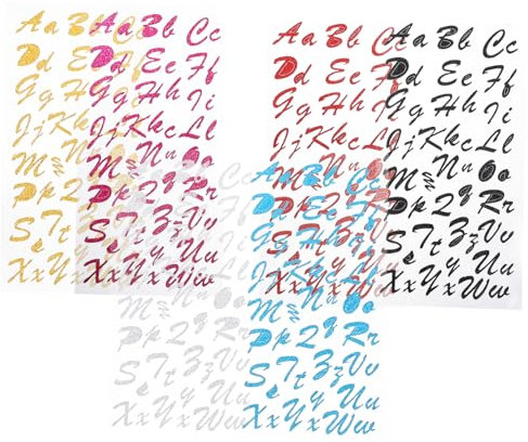 GRADENEVE 6blätter Glitzer Aufkleber Für Buchstaben Und Zahlen Selbstklebende Scrapbook Sticker Für Projekte Grußkarten Tagebücher Und Mehr Für Kreative Bastelideen