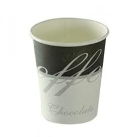 Générique 1000 gobelets à café Coffee Chic en carton blanc décoré, 17/18 cl (6 oz) – Tasses jetables résistantes pour boissons chaudes et froides