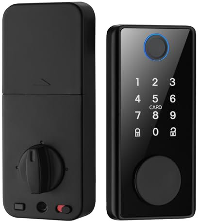 Smart Lock, Gesichtserkennung und Fingerabdruck, schlüsselloser Zugang mit IC-Karte und Passwort, automatische Sperre, elegantes Design und Backup-Funktion