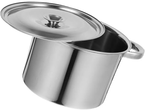 Alipis Casserole Acier Avec Couvercle Pot à Soupe Multifonctionnel Pour Cuisine Capacité Compatible Avec Plaques à Induction Design à Fond Épais Pour