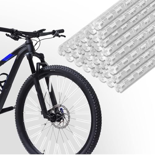 Greacesrio 36pcs Réflecteurs de Rayons, Tubes Réflecteurs pour Rayons de Vélo Visibilité à 360°, Catadioptres pour vélos composés de matière réfléchissante pour Tous Les Rayons de vélo Standard