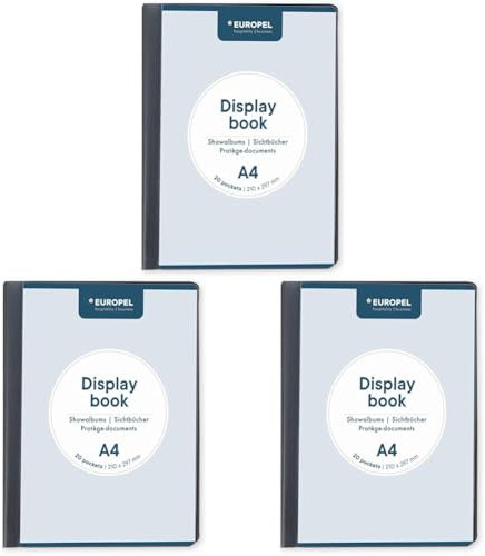 OPUS 114267 2 Präsentationsbuch im A4-Format mit 20 Hüllen - Sichtbuch mit Front-View-Inlay - Portfolio- und Projektordner für Besprechungen & Konferenzen - Dunkelgrau/Anthrazit – 114277