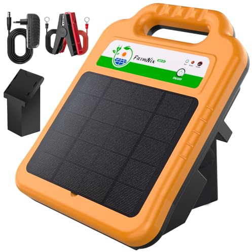 16 KM Pastor Electrico Solar, 8 KV Pastores Eléctricos Solar, Pastor Electrico para Caballos, 0.2J Cerca Eléctrica Controlador Pastor para Cría de Animales Pastores, para Granja Pastar Jardín