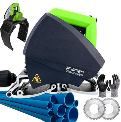 Tagliatubi Elettrico Automatico/Tagliatubi in Rame,Tagliatubi Rapido per Tubi di Diametro 0,59-8,66/2,95-15,74 Pollici con Fissaggio su Rotaia,Lama in Lega 2x5,5 Pollici Diametro,2.95-15.74in