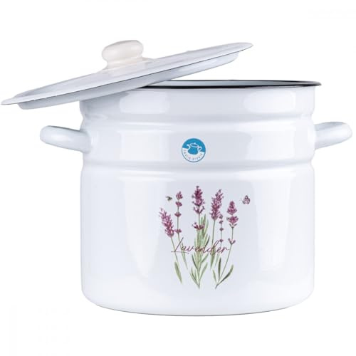 Emaille Topf 12L Kochtopf Universaltopf Suppentopf Induktion Fleischtopf Lavendel