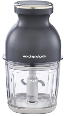 Morphy Richards 3-in-1 Cordless Mini Chopper, USB Charging, Low Noise, 500ml Glass Bowl, Chop, Whisk, Grate/Grind, Overheat/Overcharge Protection, Meats, Vegetables, Eggs, 200w, 404504