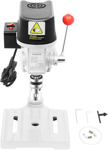 Profi Tischbohrmaschine 340w Tragbare Standbohrmaschine 220v 50Hz Elektrische Bohrmaschine 0-16.000 U/min Säulenbohrmaschine Bohrtiefe 25mm Bankbohrmaschine für Eisen, Holz und Kunststoffplatte