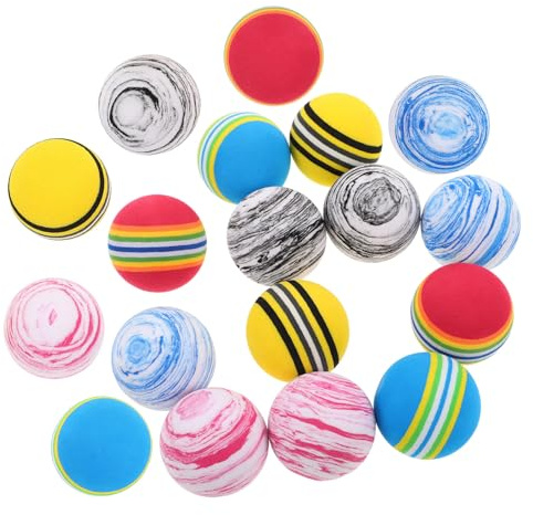 BCOATH 18 Stück Teiliges Katzenspielzeug Bunte Eva Bälle Robust und Kratzfest Interaktive Katzenbälle für Drinnen Langlebige Beißspielzeuge Farbenfrohe Kitten Spielbälle für Aktiven