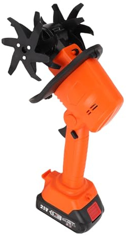 Luocute Coltivatore a Batteria, Motozappa Elettrico Alimentato a Batteria da 20 V, per Giardinaggio, Coltivazione del Terreno, Prato e Aiuole (Spina europea)