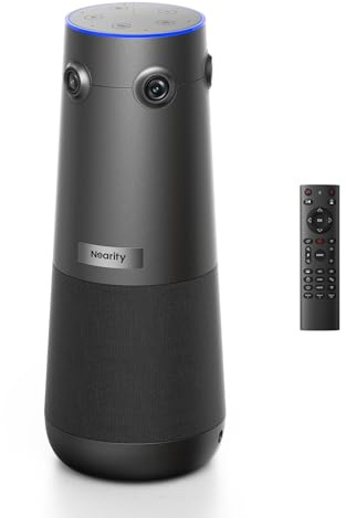 NEARITY 360 Alien Lite 4K webbkamera för videokonferenser med mikrofon och högtalare | 3 AI-lägen, automatisk ramning, intelligent brusreducering, 8MP CMOS, USB-plug&Play för team/zoom/laptop/smartboard