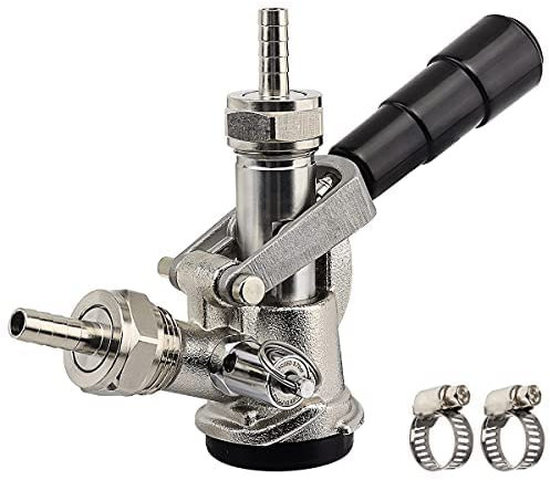 Jansamn Type Kegerator, Sankey D Tap with Stainless Steel Probe, Keg Coupler D System with Black Handle & Hose Clamp, D Style