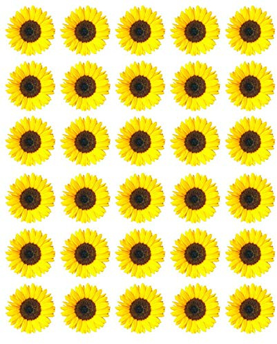 Ronnies-Bakery-Company 30 Yellow Sunflowers Edible Wafer Paper CAKE_TOPPER for Birthday