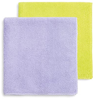 Mery Set di 2 Panni in Microfibra, 100% Verde, Viola, 38 x 36 cm