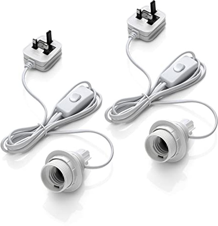 Auraglow DIY Bottle Lamp Kit Set of 2, White Cable with Inline Switch