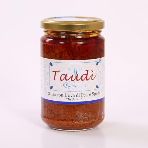 Taudì Conserve Salsa Gourmet con Huevas de Pez Espada “Ta Sciali” – Caviar de Pez Espada Artesanal Siciliano, 100% Natural, Sin Conservantes – Delicia Mediterránea – Tarro de Vidrio 280 g